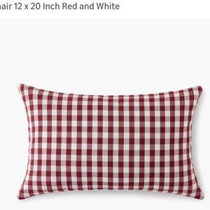 Burgundy Red and white checked throw pillow cover